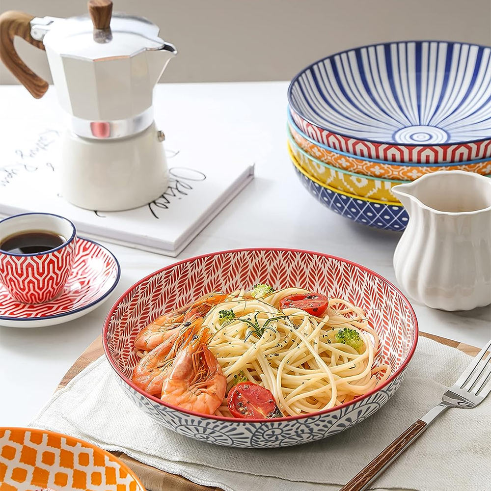 Ceramic Pasta Bowls Set of 6
