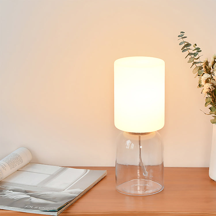 Table Lamp with Opal Glass Lampshade