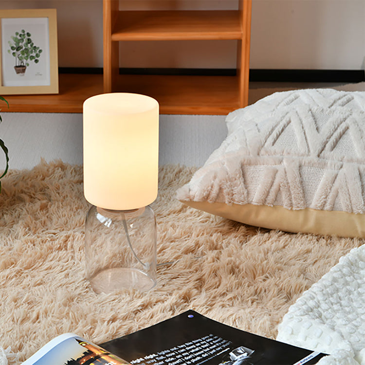 Table Lamp with Opal Glass Lampshade