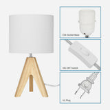 Small Wooden Tripod Table Lamp