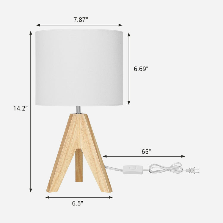 Small Wooden Tripod Table Lamp