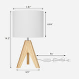 Small Wooden Tripod Table Lamp