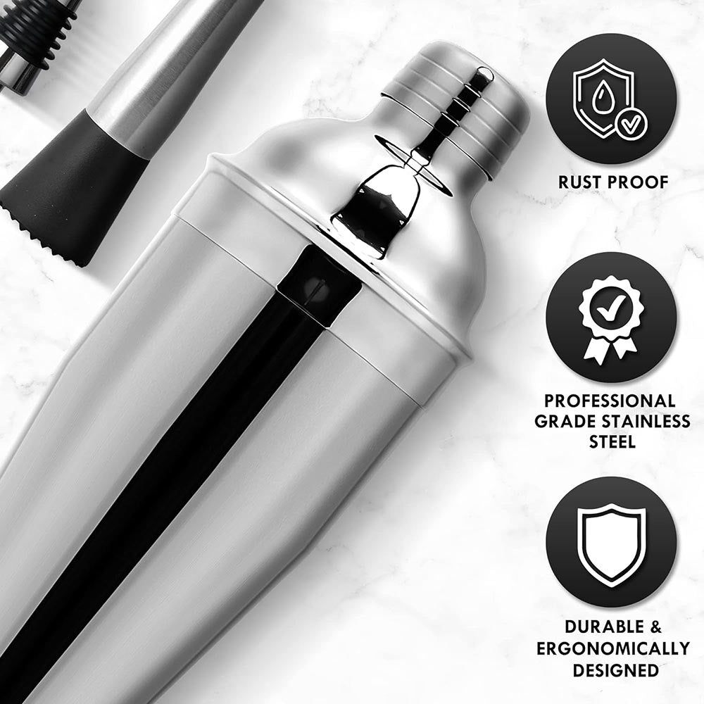 Professional Bar Tool Set - 15 Pcs Bartender Kit with Stand