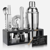 Professional Bar Tool Set  - 15 Pcs Bartender Kit with Stand