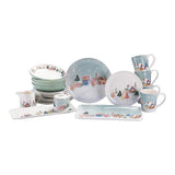 Nordic Village Ceramic Dinner Plates Set of 4