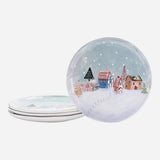 Nordic Village Ceramic Dinner Plates Set of 4