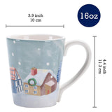 Nordic Village Ceramic Mugs Set of 4