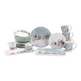 Nordic Village Ceramic Dinner Bowls Set of 4
