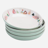 Nordic Village Ceramic Dinner Bowls Set of 4