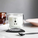 Cute Bear Double Wall Glass Mug