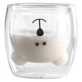 Cute Bear Double Wall Glass Mug