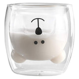 Cute Bear Double Wall Glass Mug