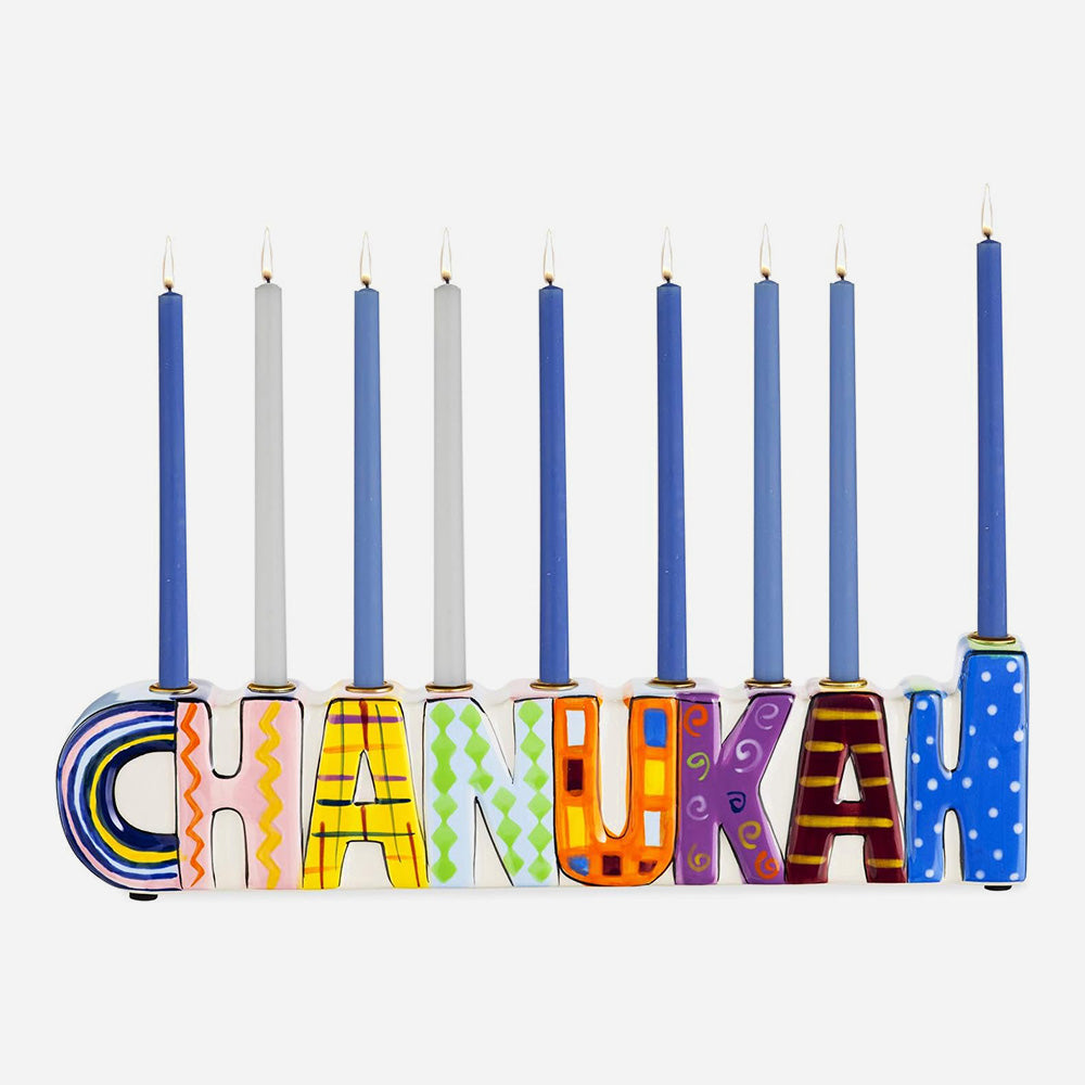 Chanukah Colorful Ceramic Menorah