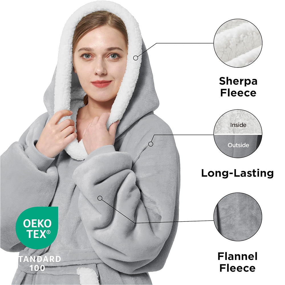 Wearable Sherpa Fleece Blanket Hoodie