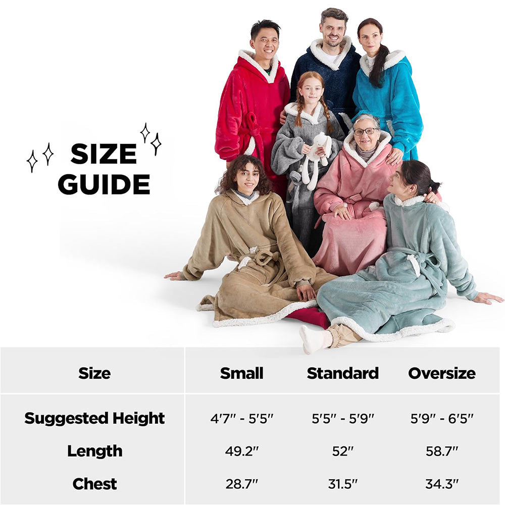Wearable Sherpa Fleece Blanket Hoodie