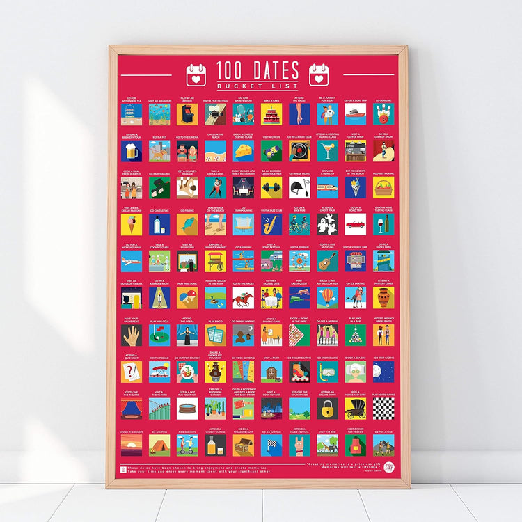 100 Dates Bucket List Scratch Poster