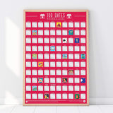 100 Dates Bucket List Scratch Poster