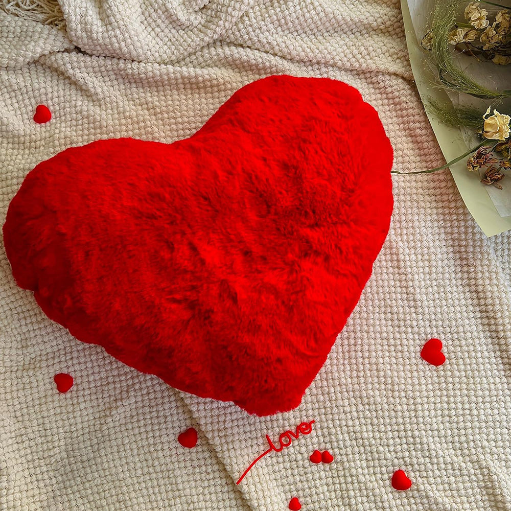 Red Heart Throw Pillow