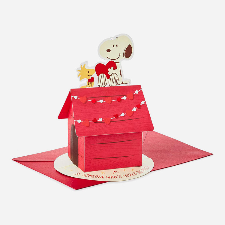 Pop up Valentine's Day Card Snoopy and Woodstock