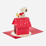 Pop up Valentine's Day Card Snoopy and Woodstock