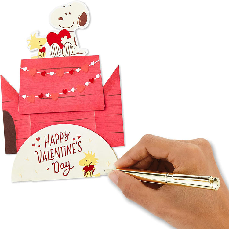 Pop up Valentine's Day Card Snoopy and Woodstock