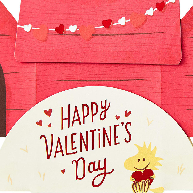Pop up Valentine's Day Card Snoopy and Woodstock