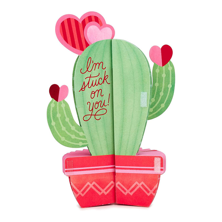 Pop up Cactus Hearts Valentine's Day Card