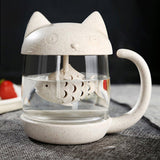 Cat and Fish Glass Mug Tea Infuser