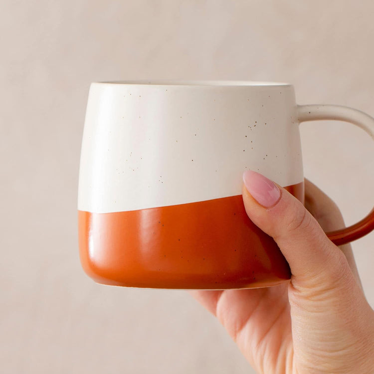 Two-Tone Ceramic Glazed Mugs Set of 4
