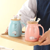 Ceramic Cat Mug with Tea Infuser