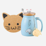 Ceramic Cat Mug with Tea Infuser