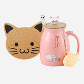 Ceramic Cat Mug with Tea Infuser