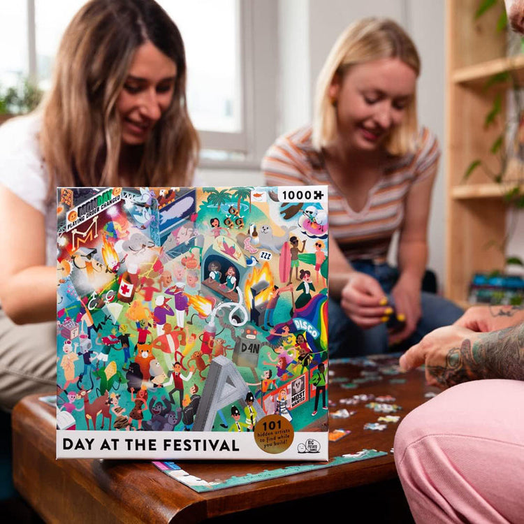 Day at the Festival: Music Jigsaw Puzzle Filled with 101 Music Artists to Find 1000 Pieces