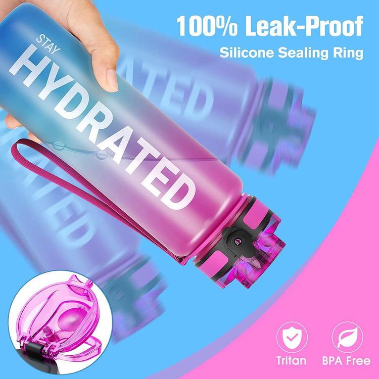 Motivational Water Bottle with Time Marker 32oz