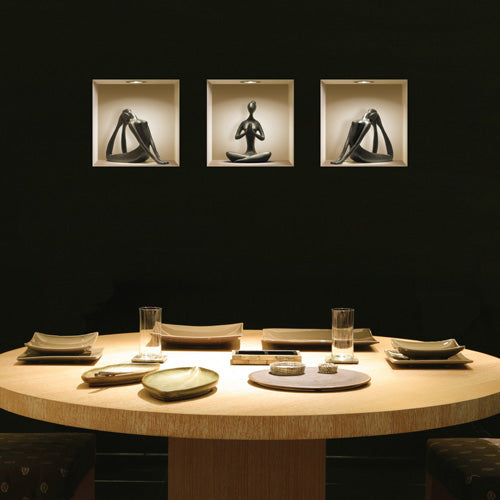 3D Effect Black Figure Wall Decal