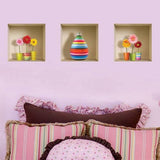 3D Effect Colorful Vase Wall Decal