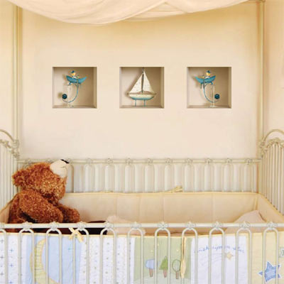 3D Effect Sailboat Wall Decal