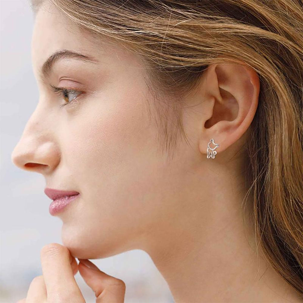 Silver Cat Earrings