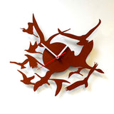 Birds Wall Clock brown