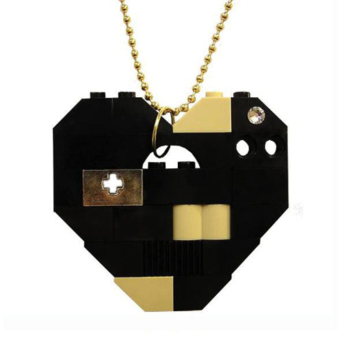 Colorful Heart Necklace - Black