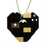 Colorful Heart Necklace - Black
