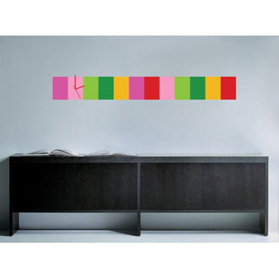 DIY- Colorful Wall Clock rectangular rainbow | wall decals