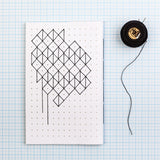 Hand Embroidered A5 notebook - Geometric