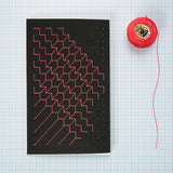 Hand Embroidered A5 notebook - Red thread