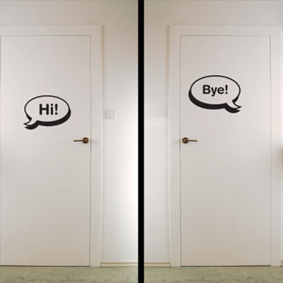 Hi, Bye Door Sticker
