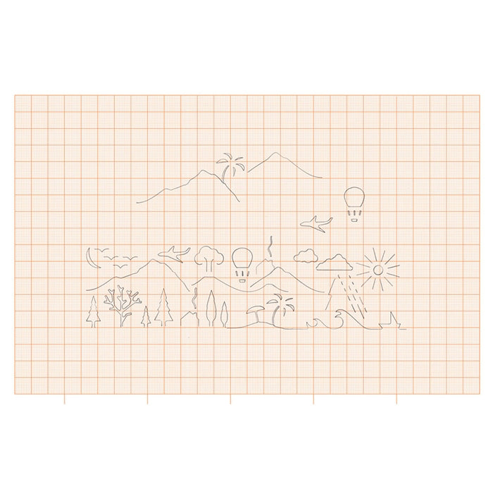 Landscape - stencil & ruler