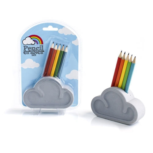 Rainbow Pencil & Eraser Set