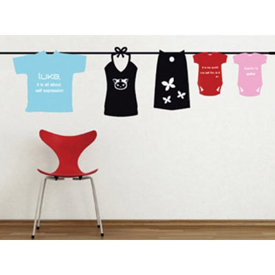 Wall Decals - Clothes On a Wire