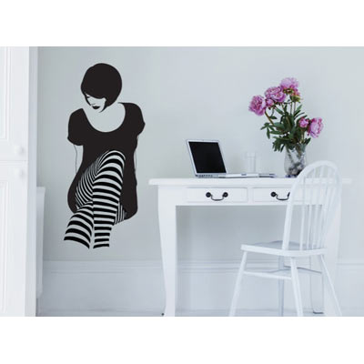 Wall Decals - Girls With Striped Socks