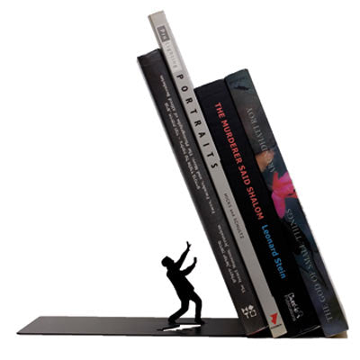 Create a Theatrical Effect on Your Bookshelf with the Falling Bookend